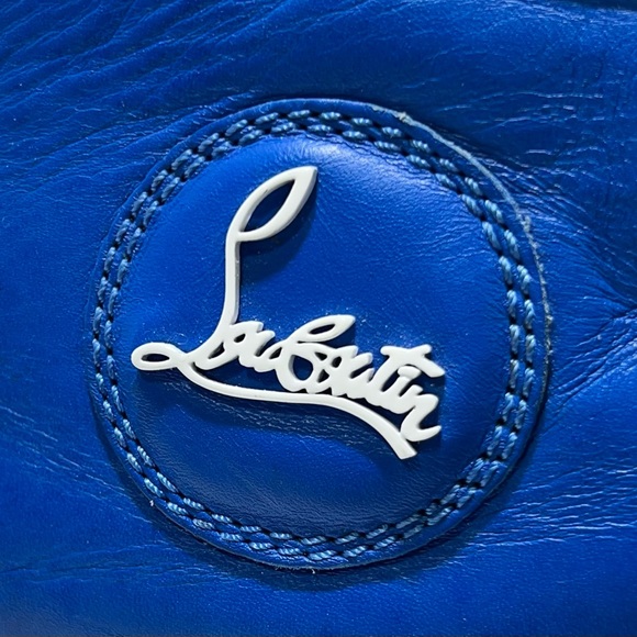 Men’s Christian Louboutin Louis Orlato Flat Blue Leather Spikes High Tops. SZ 44 - Picture 7 of 7